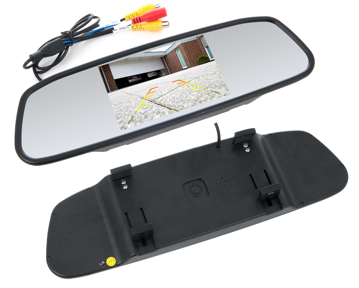 Универсальное автомобильное зеркало заднего вида со встроенным монитором 5" Swat VDR-2U